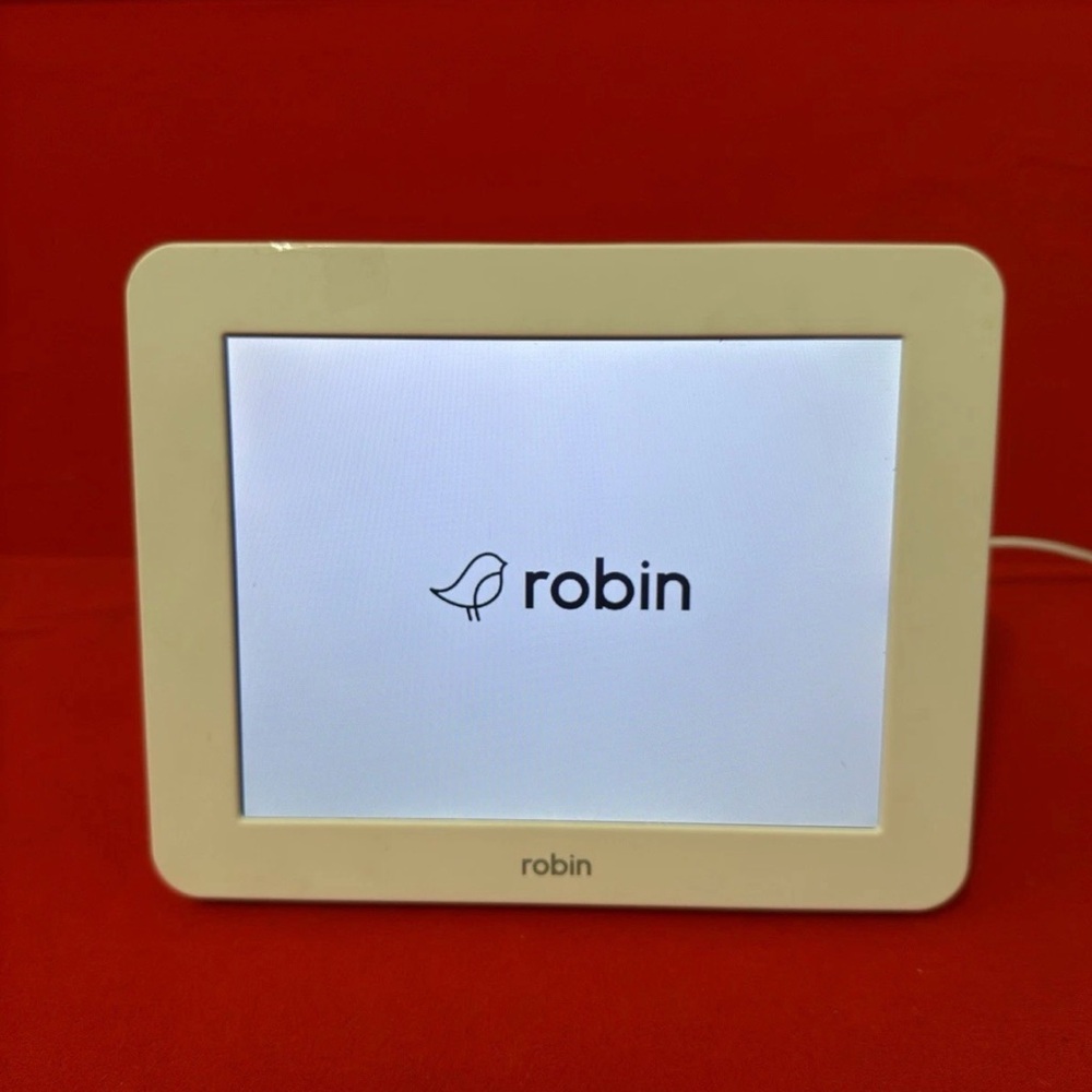 Robin Clock w/ Digital Display, Calendar Alarms & Reminders - White 8-Inch